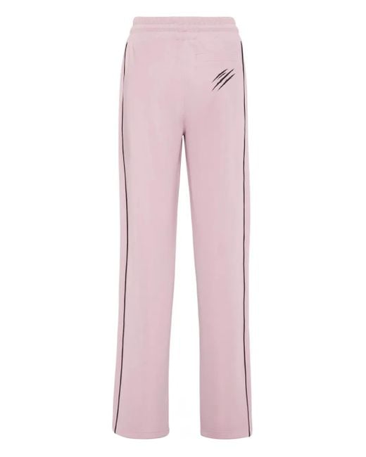 Philipp Plein Pink Logo-Patch Track Pants