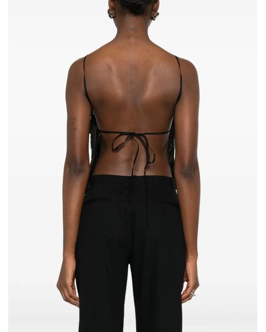 St. Agni Black Tie-Up Top