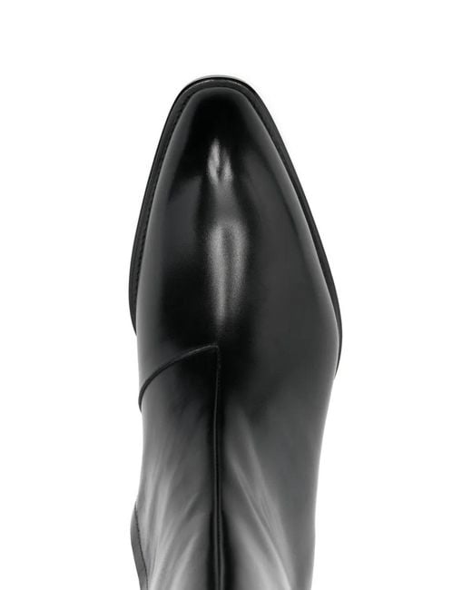 Tom Ford Black Burnished Leather Chelsea Boots for men