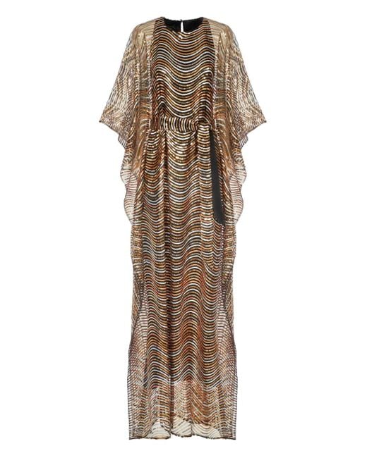 Taller Marmo Multicolor Erte Sequined Tulle Kaftan