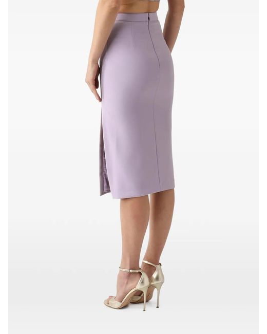 Elisabetta Franchi Purple Slit-Detail Midi Skirt