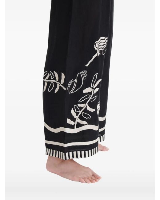 Eres Black Octopus Wide-Leg Trousers