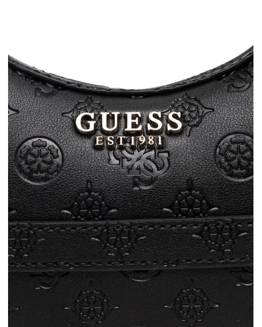 Guess Black Zarela Logo-Debossed Shoulder Bag
