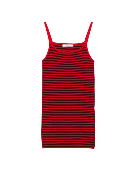 GIMAGUAS Red Magalie Striped Mini Dress
