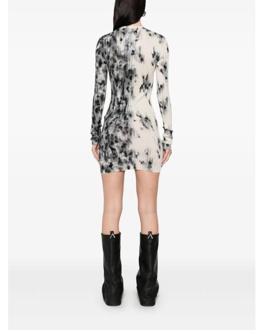 The Attico Mini-Jurk Met Abstracte Print in het Gray