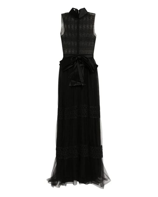 Saiid Kobeisy Black Lace Sleeveless Dress