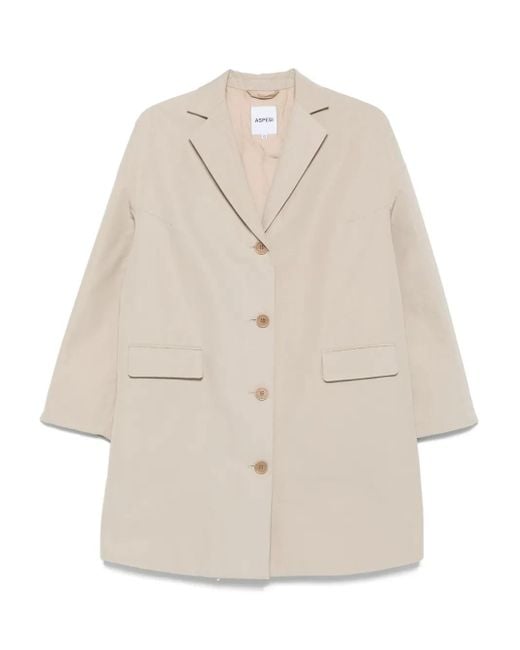 Aspesi Natural Button-Fastening Coat