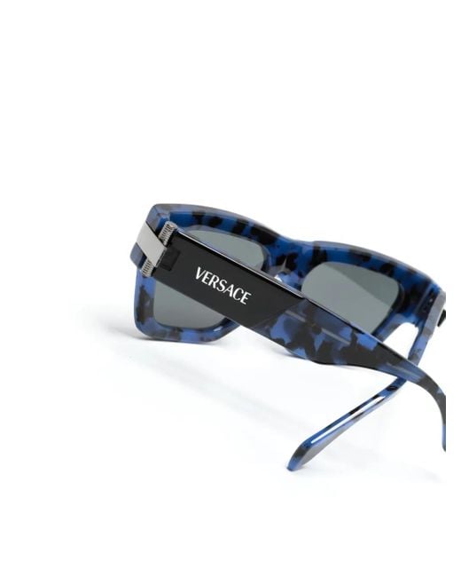 Versace Gray Classic Top Square-Frame Sunglasses for men