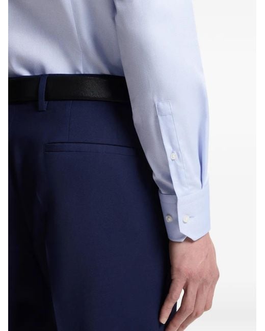 Boss Blue Slim-Fit Cotton Shirt for men