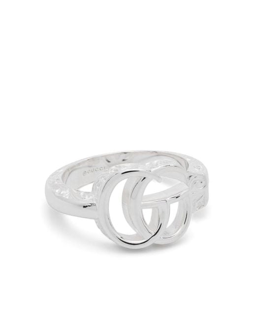 Gucci White GG Marmont Ring