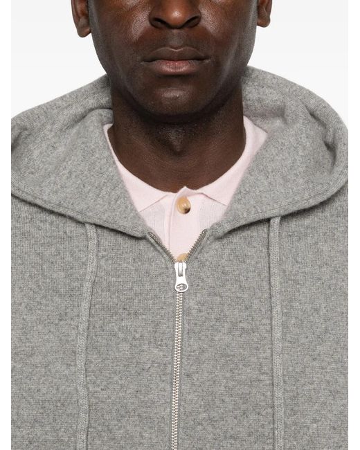 Extreme Cashmere Gray Long-Sleeves Zip Hoodie