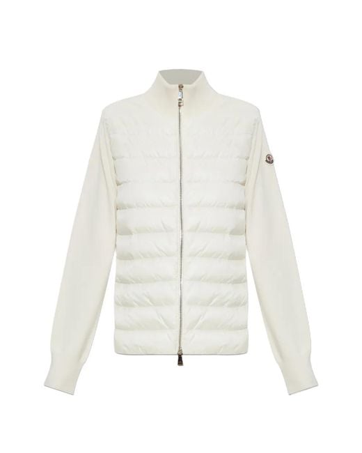 Moncler White Quilted Padded Cardigan