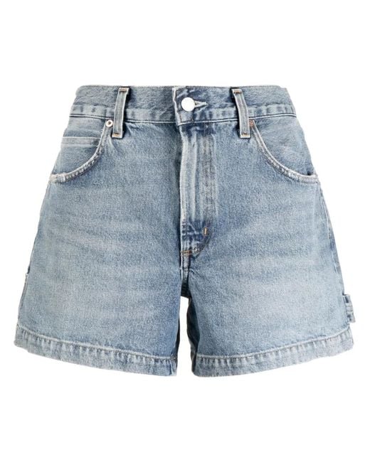 Agolde Blue Magda Denim Short Shorts