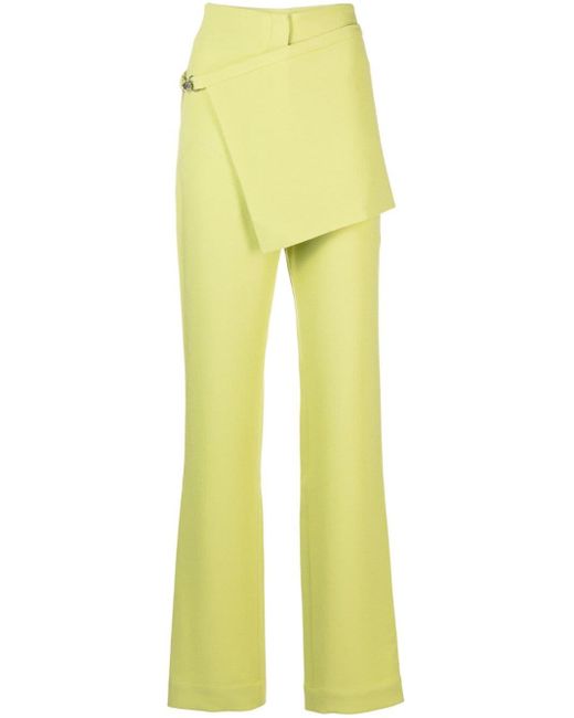 Pantalones bootcut con delantal removible Paris Georgia de color Yellow