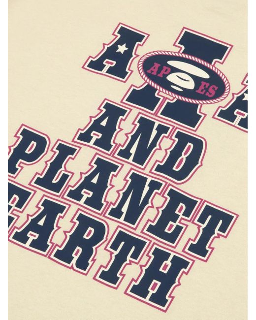 Aape By A Bathing Ape White Logo-Print T-Shirt