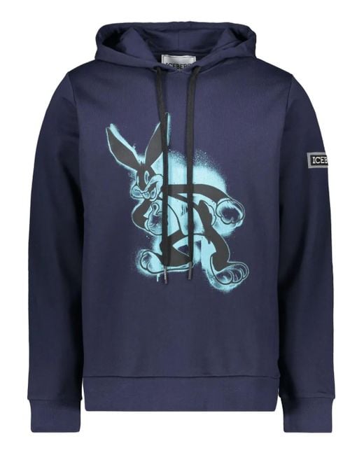 Iceberg Hoodie mit grafischem Print in Blue für Herren