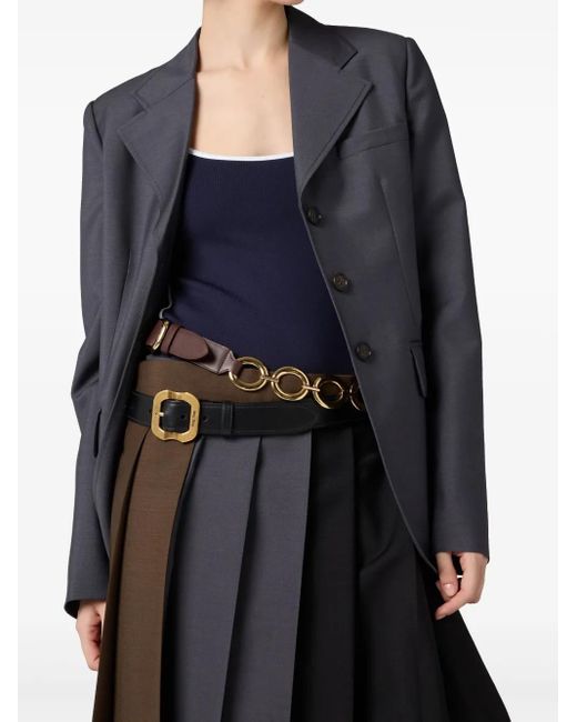 Miu Miu Blue Open-Back Swimsuit