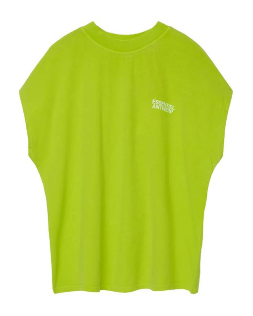 Essentiel Antwerp Green Oberteil mit 99 Nummern-Print
