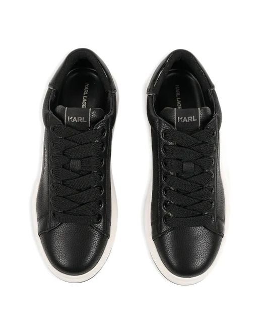 Karl Lagerfeld Black Kapri Logo Leather Sneakers for men
