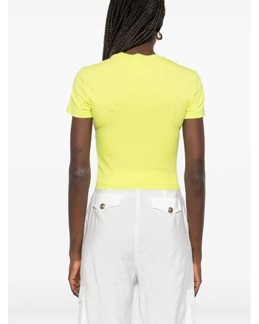 Versace Jeans Couture Yellow Logo-Print T-Shirt