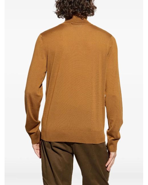Jersey con cuello alto y logo DSquared² de hombre de color Brown