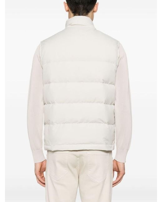 Eleventy White Quilted Down Gilet for men