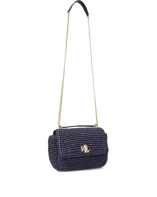 Ralph Lauren Blue Gewebte Sophee Schultertasche Mit Kette