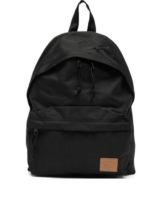 Lacoste Black Logo-Patch Backpack for men