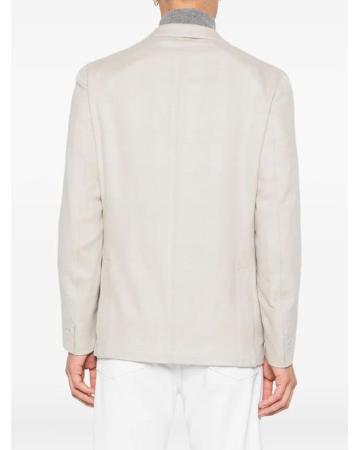 Eleventy White Patch-Pocket Single-Breasted Blazer for men
