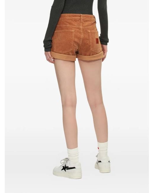 A Bathing Ape Brown Corduroy Logo Patch Shorts