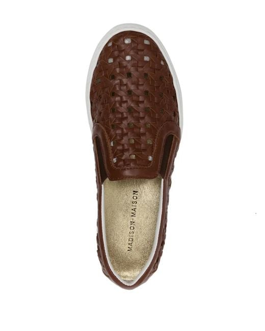 Madison Maison Brown Slip-On-Sneakers Mit Webmuster