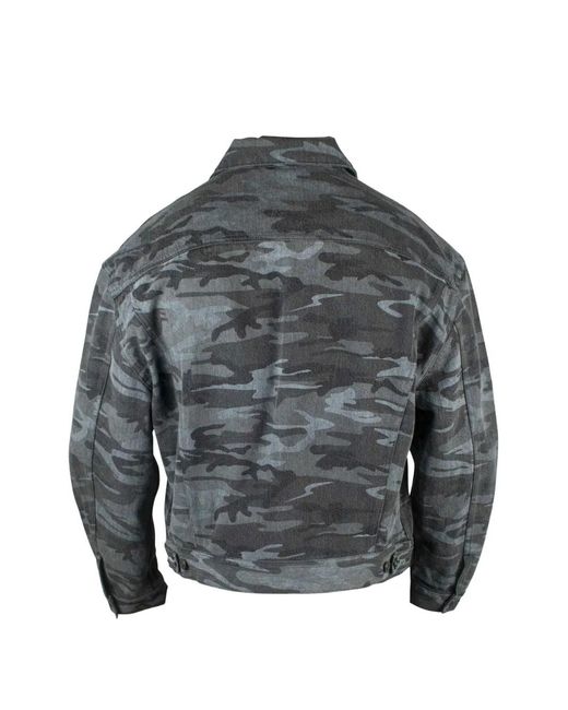 Balenciaga Gray Camouflage Denim Jacket for men