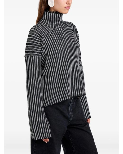 Proenza Schouler Black Ladder Stripe Knit Elysia Sweater
