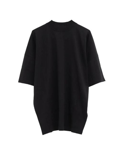 Jil Sander Black T-Shirt À Effet D'Épaules Descendues