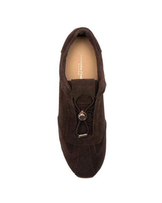 ADRIANNA FERETTI Brown Suede Sneakers