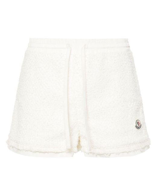 Pantalones cortos con parche del logo Moncler de color White