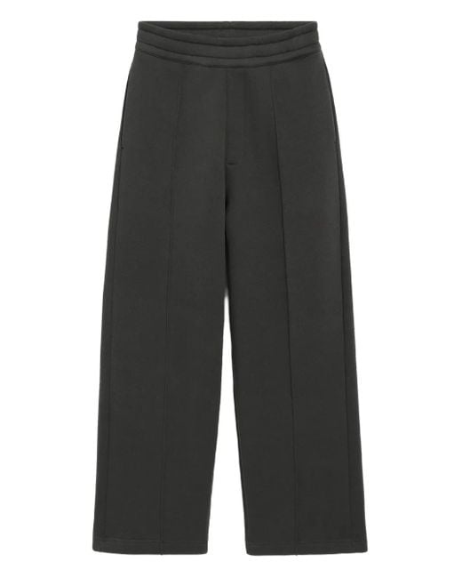 AMI Gray Pintuck-Detail Track Pants