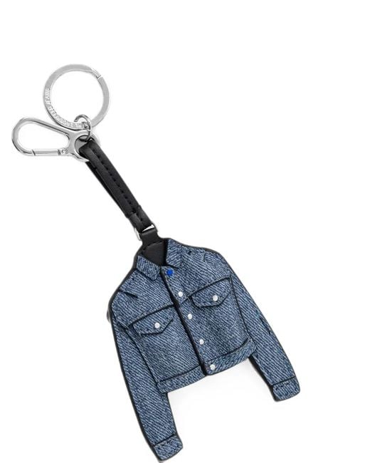 Karl Lagerfeld Blue Denim-Jacket Charm Keyring