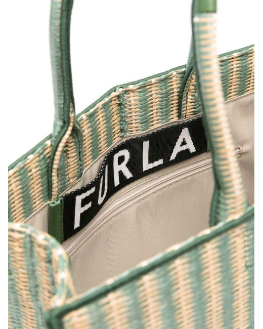 Furla Metallic Shopper mit Logo-Patch