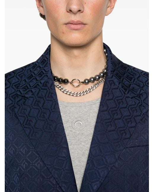 MARINE SERRE Blue Moon Diamond Jacquard Blazer for men