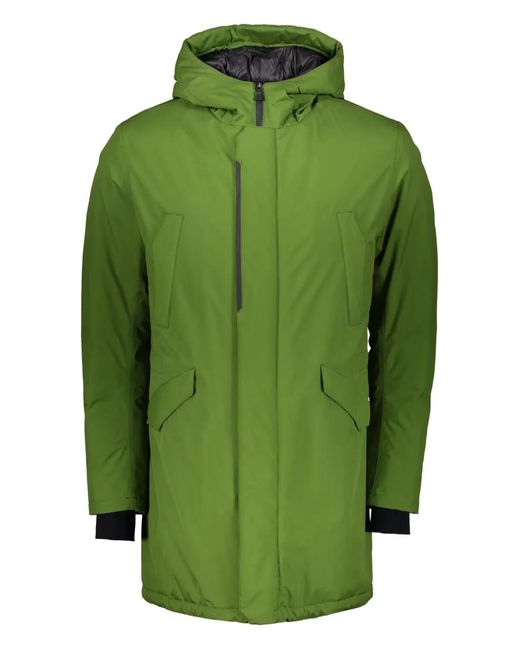 Herno Green Zip-Up Hooded Jacket for men