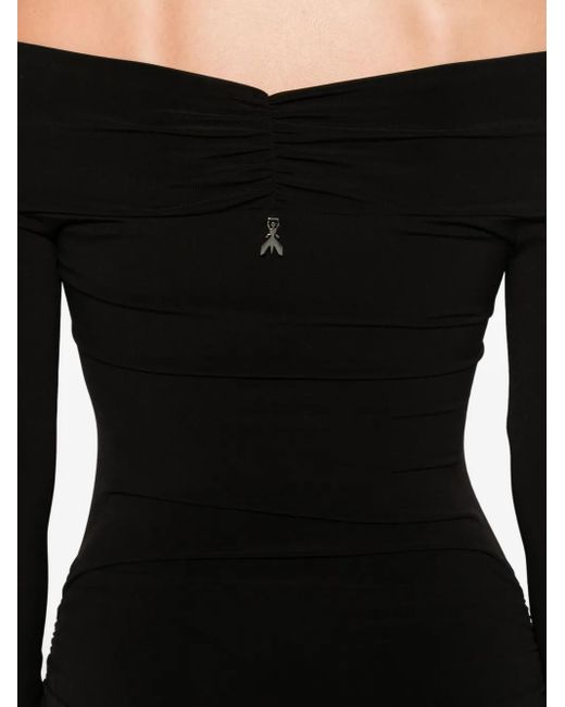 Patrizia Pepe Black Draped Mini Dress