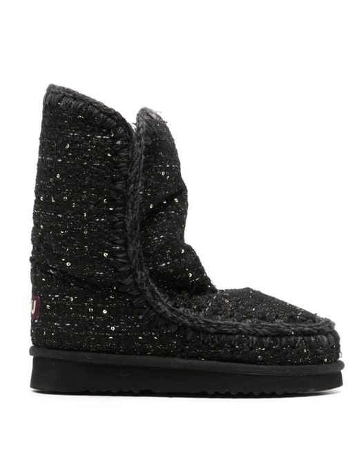 Botines Eskimo con lentejuelas de Mou de color Negro Lyst