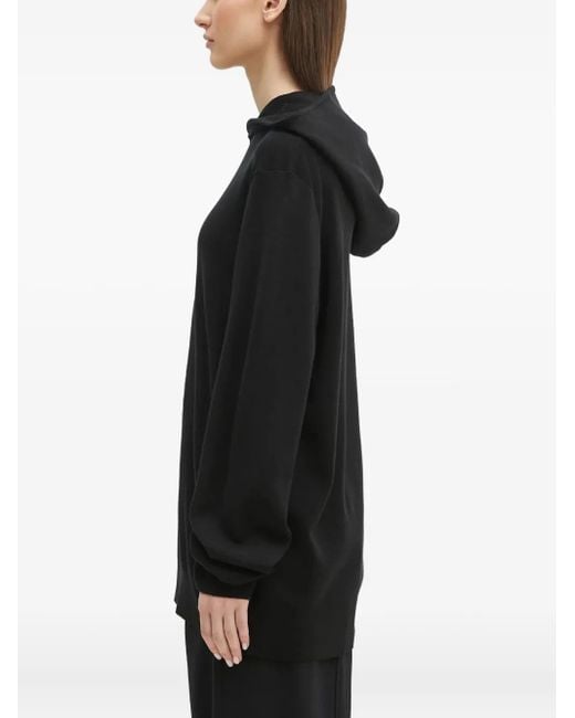 PANGAIA Black Balloon-Sleeve Hoodie