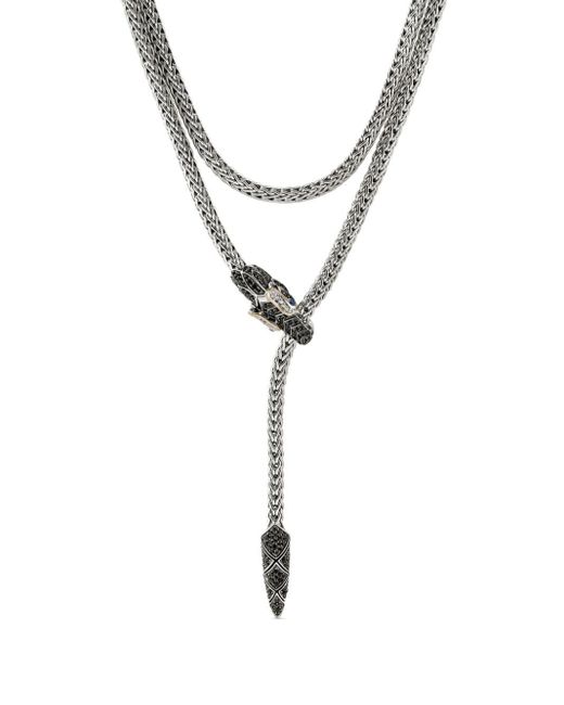 John Hardy 18kt Gold And Sterling Silver Naga Lariat Diamonds And ...
