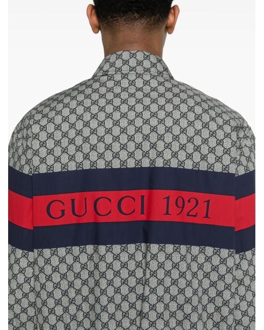 Gucci Gray Jacket With Monogram for men