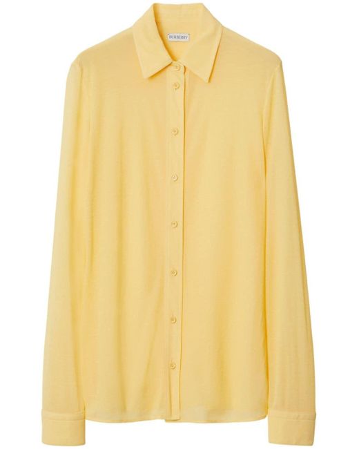 Burberry Yellow Geknöpftes Hemd mit klassischem Kragen