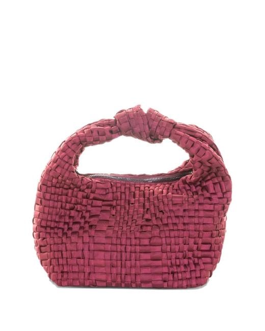 Maria La Rosa Datolite Kleine Schoudertas Met Geweven Textuur in het Pink