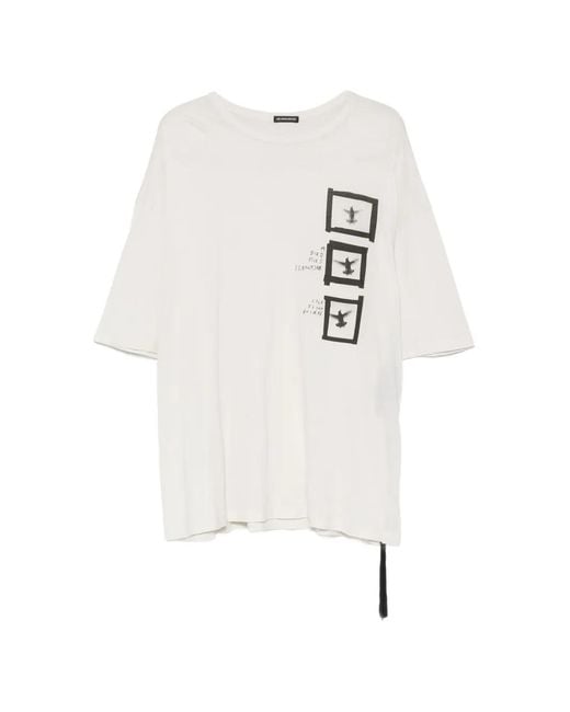 Ann Demeulemeester White Graphic-Print T-Shirt for men