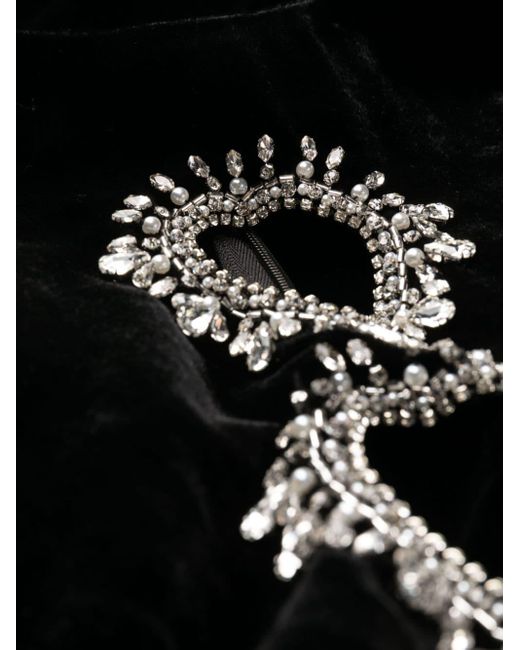 Sandro Crystal-embellished Velvet Minidress in Black